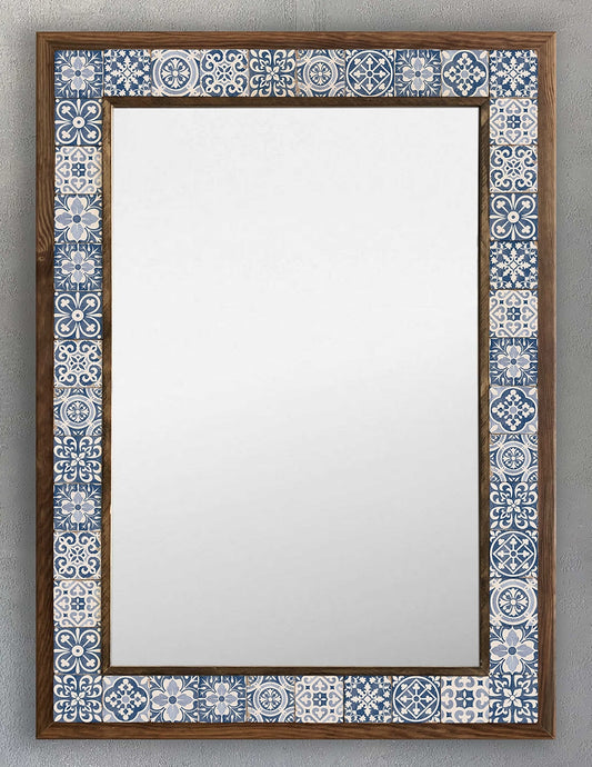 FRAMED MOSAIC NATURAL STONE MIRROR / AYN-090