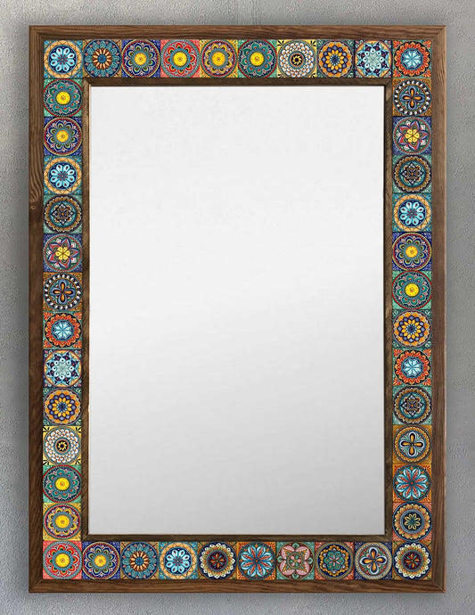 4x4 Tiles Stone Mosaic Wall Mirror | AYN-086