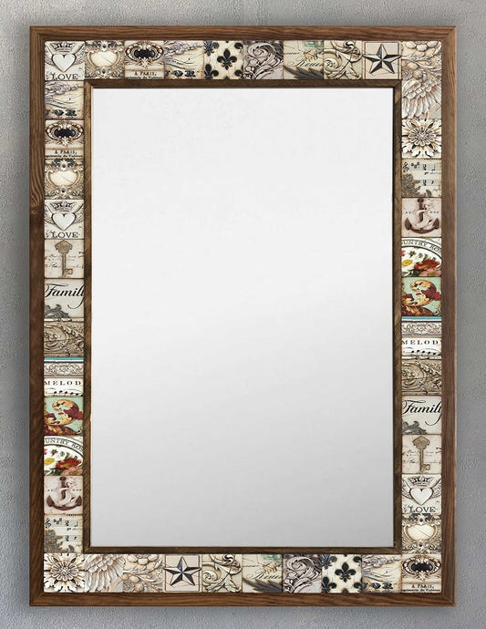 4x4 Tiles Stone Mosaic Wall Mirror | AYN-026