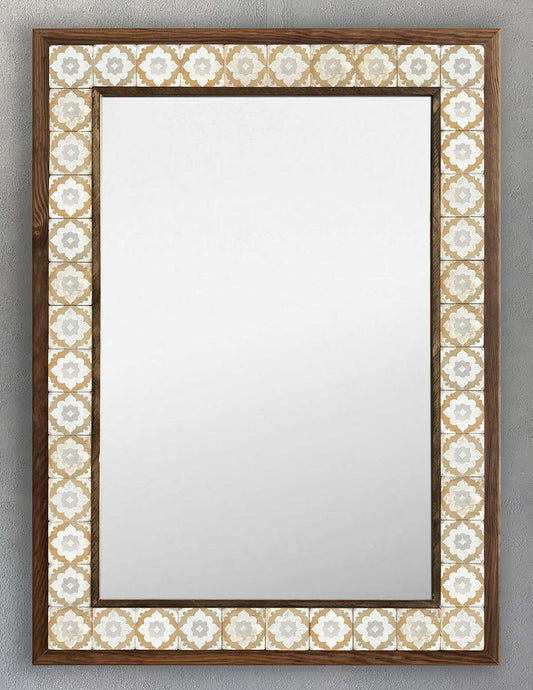 FRAMED MOSAIC NATURAL STONE MIRROR / AYN5070-107
