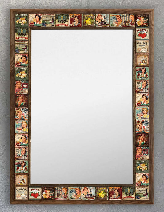 4x4 Tiles Stone Mosaic Wall Mirror | AYN-035