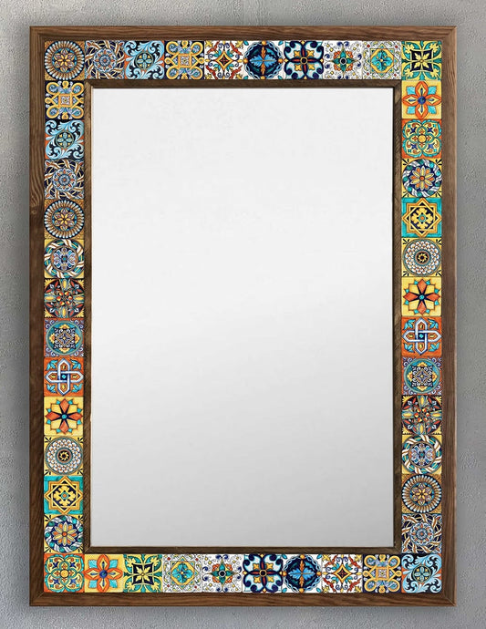 4x4 Tiles Stone Mosaic Wall Mirror | AYN-030