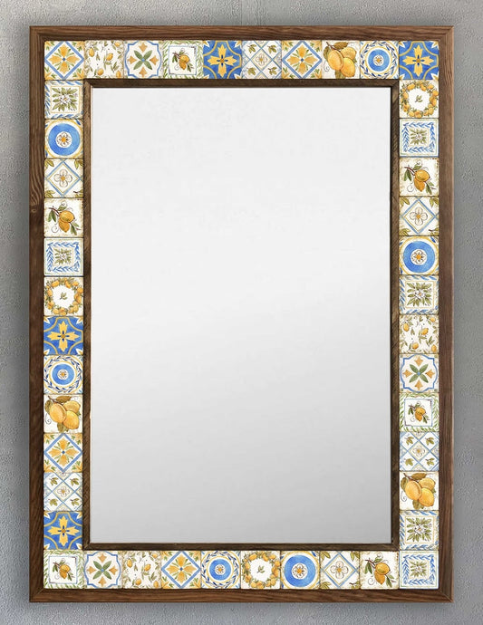 4x4 Tiles Stone Mosaic Wall Mirror | AYN5070-067