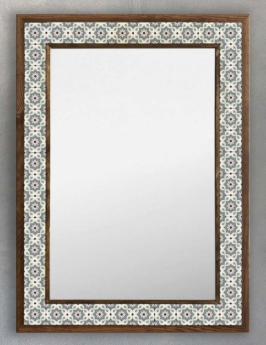 FRAMED MOSAIC NATURAL STONE MIRROR / AYN-059