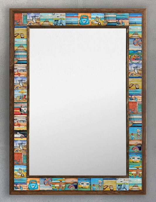 4x4 Tiles Stone Mosaic Wall Mirror | AYN-007