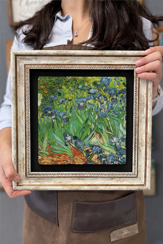 Framed Painting Stone Wall Decor 12" x 12" Van Gogh Painting