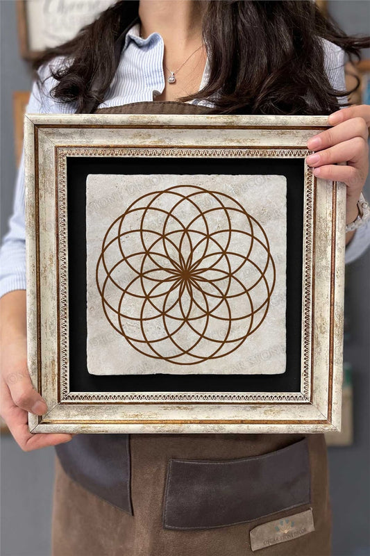 Framed Painting Stone Wall Decor 12" x 12"