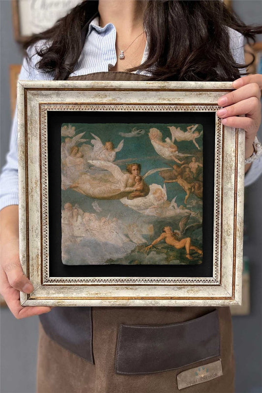 Framed Painting Stone Wall Decor 12" x 12" Peter Paul Rubens Painting