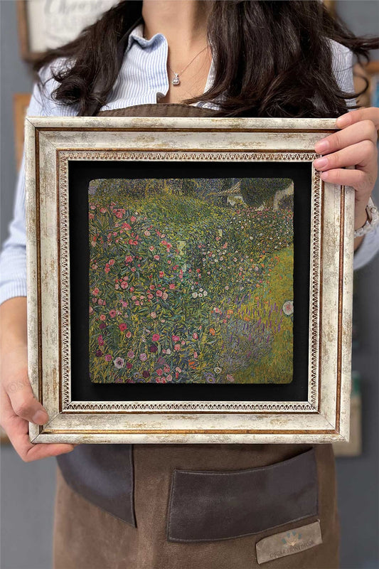 Framed Painting Stone Wall Decor 12" x 12" Gustav Klimt Painting
