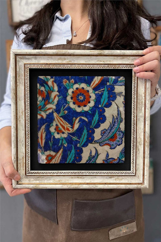 Framed Painting Stone Wall Decor 12" x 12" Ceramic Tile Designed Porcelain Pattern