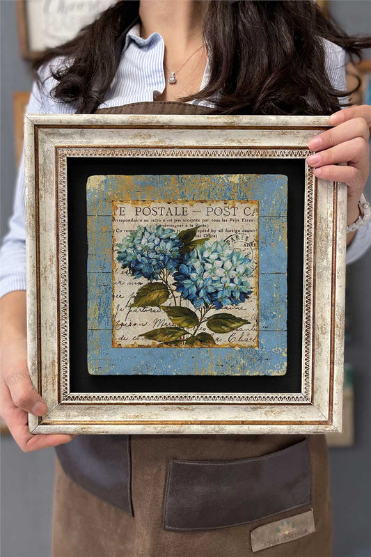 Framed Painting Stone Wall Decor 12" x 12" Antique Painting