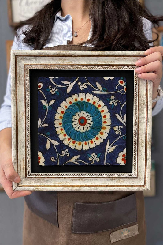 Framed Painting Stone Wall Decor 12" x 12" Ceramic Tile Designed Porcelain Pattern