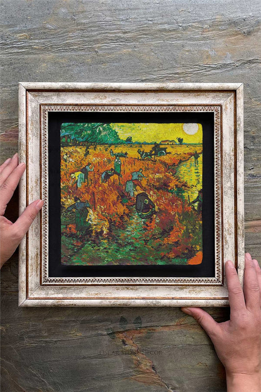 Framed Painting Stone Wall Decor 12" x 12" Van Gogh Painting
