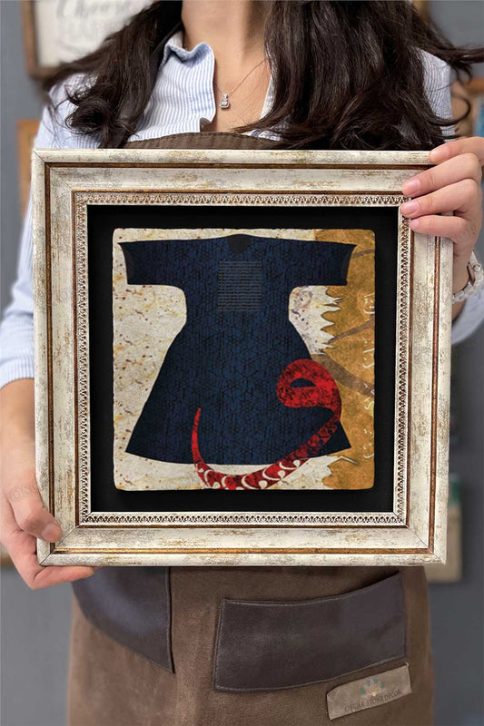 Framed Painting Stone Wall Decor 12" x 12" Vav and Kaftan Design