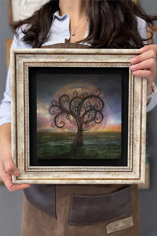 Framed Painting Stone Wall Decor 12" x 12" Tree of Life Special Design