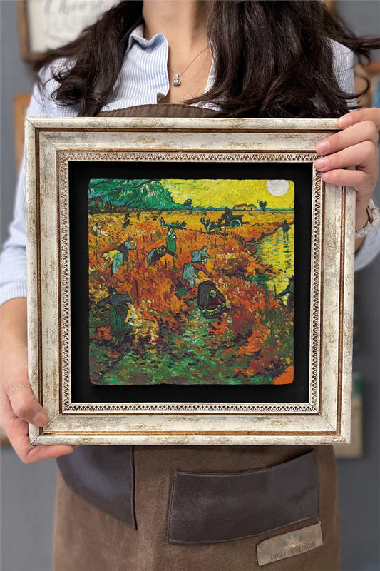 Framed Painting Stone Wall Decor 12" x 12" Van Gogh Painting