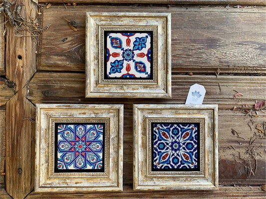 Framed Stone Wall Decor 8" x 8" Tile Pattern