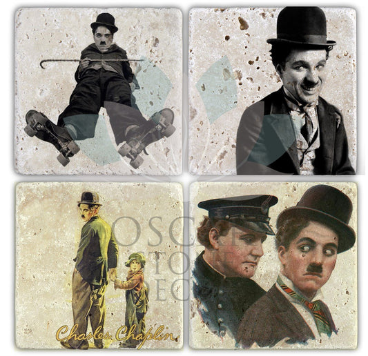 CHARLO 2 PACK OF 4 NATURAL STONE COASTERS / BA083 (COASTER)