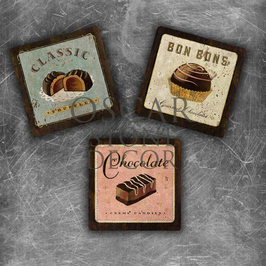 CHOCOLATE NATURAL STONE MAGNET SET / MG-095