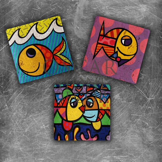COLORFISH NATURAL STONE MAGNET SET / MG-093