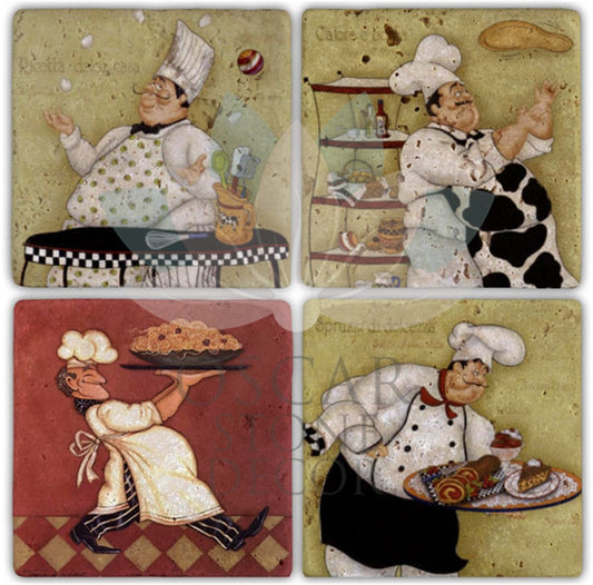 COOKER 4-Piece NATURAL STONE COASTERS / BA033 (COASTER)