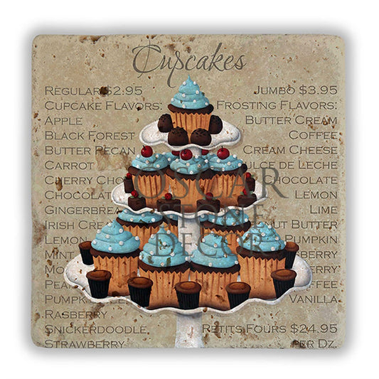 CUPCAKE SERVICE NATURAL STONE WALL DECOR / DD263 (WALL DECOR)