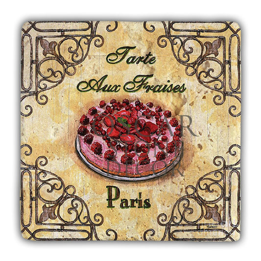 DD051-TARTE AUX FRAISES NATURAL STONE WALL DECOR / DD51 (WALL DECOR)
