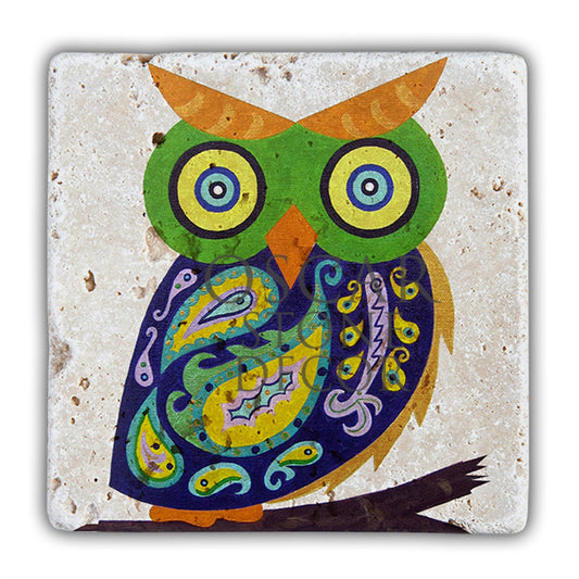 DD082-BOHEM OWL NATURAL STONE WALL DECOR / DD82 (WALL DECOR)
