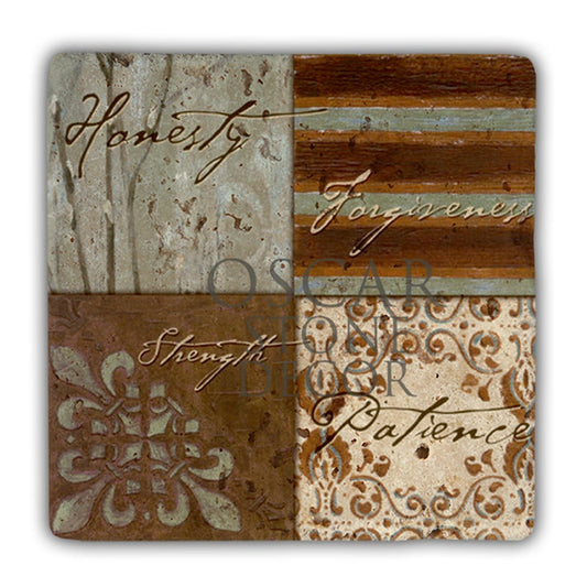 DD099-FORGIVENESS&PATIENCE NATURAL STONE WALL DECOR / DD99 (WALL DECOR)