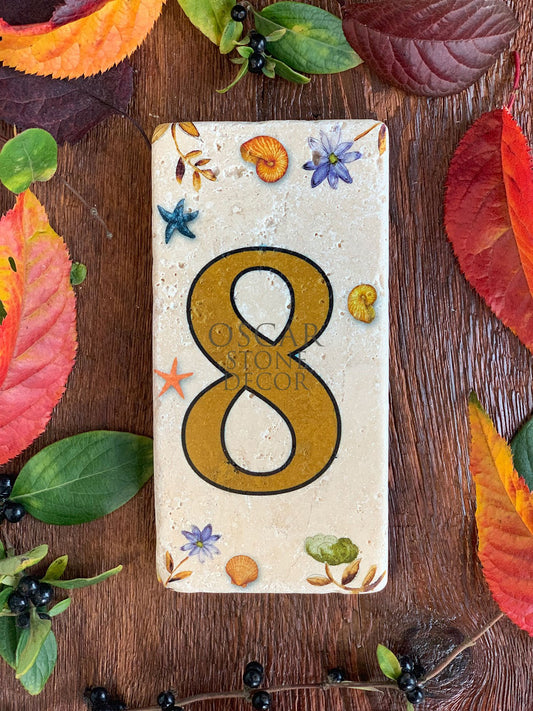 NATURAL STONE DOOR NUMBER, BROWN / 8 (DOOR NUMBER)
