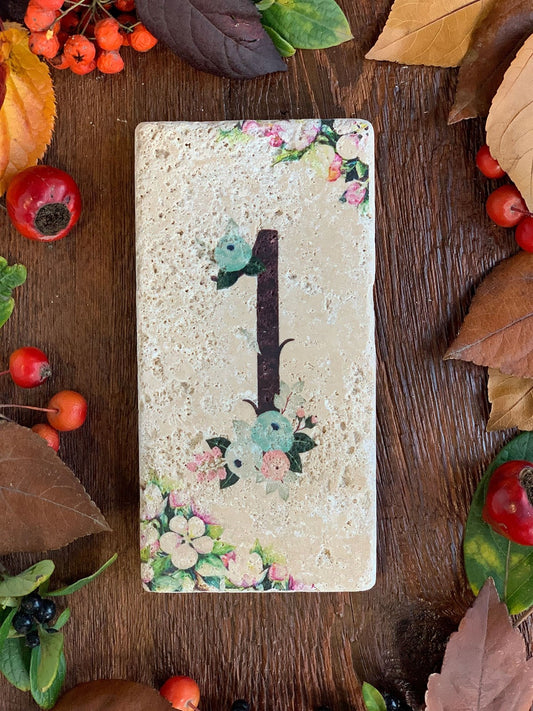 NATURAL STONE DOOR NUMBER, 1 (DOOR NUMBER)