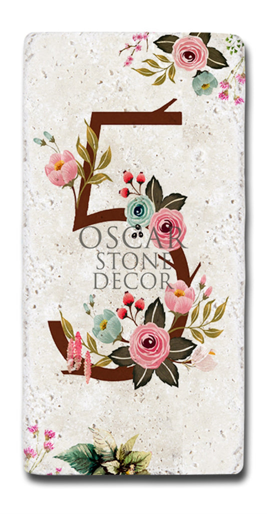 NATURAL STONE DOOR NUMBER, 5 (DOOR NUMBER)