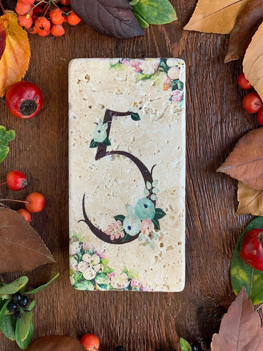 NATURAL STONE DOOR NUMBER, 5 (DOOR NUMBER)