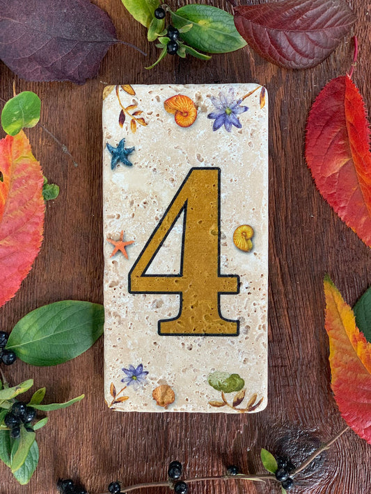 NATURAL STONE DOOR NUMBER, BROWN / 4 (DOOR NUMBER)