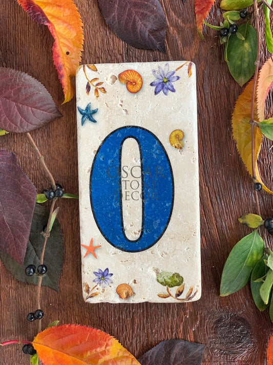 NATURAL STONE DOOR NUMBER, BLUE / KN-0 (DOOR NUMBER)