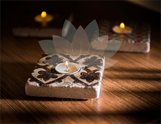 NATURAL STONE CANDLE HOLDER / ML-001 (CANDLE HOLDER)