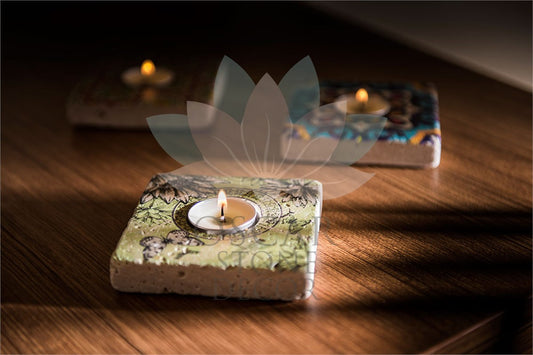 NATURAL STONE CANDLE HOLDER / ML-014 (CANDLE HOLDER)