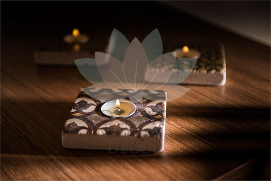 NATURAL STONE CANDLE HOLDER / ML-010 (CANDLE HOLDER)
