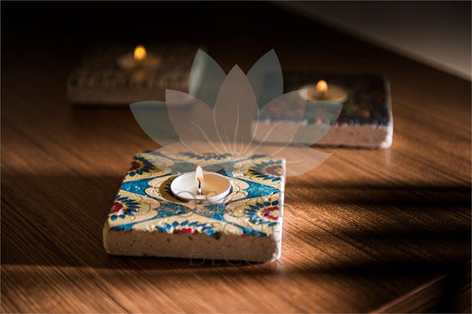 NATURAL STONE CANDLE HOLDER / ML-020 (CANDLE HOLDER)