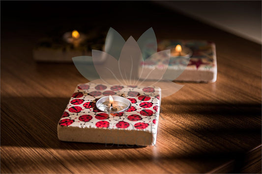 NATURAL STONE CANDLE HOLDER / ML-034 (CANDLE HOLDER)