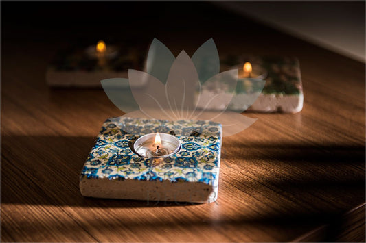 NATURAL STONE CANDLE HOLDER / ML-033 (CANDLE HOLDER)