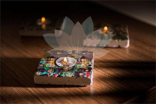 NATURAL STONE CANDLE HOLDER / ML-032 (CANDLE HOLDER)