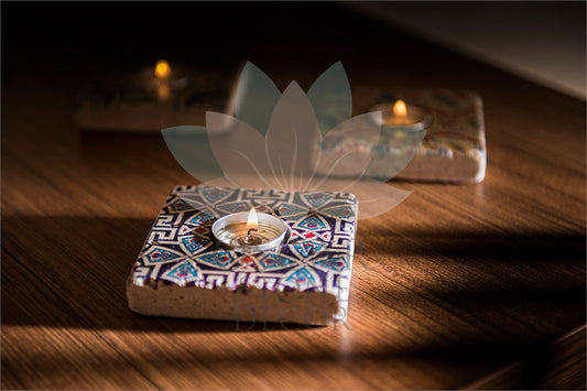 NATURAL STONE CANDLE HOLDER / ML-038 (CANDLE HOLDER)