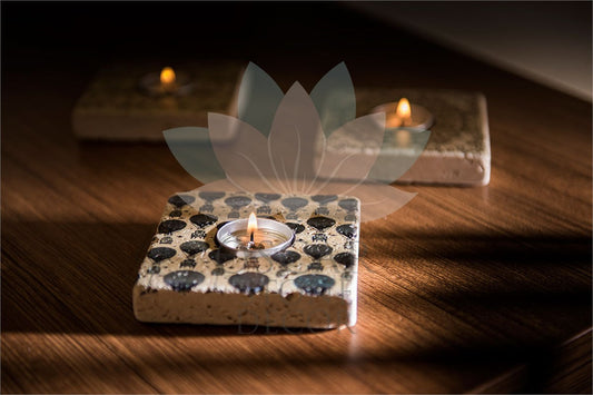 NATURAL STONE CANDLE HOLDER / ML-035 (CANDLE HOLDER)