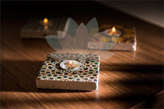 NATURAL STONE CANDLE HOLDER / ML-044 (CANDLE HOLDER)