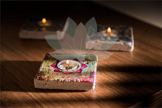 NATURAL STONE CANDLE HOLDER / ML-047 (CANDLE HOLDER)