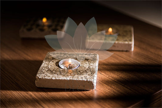 NATURAL STONE CANDLE HOLDER / ML-040 (CANDLE HOLDER)