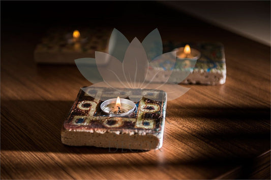 NATURAL STONE CANDLE HOLDER / ML-041 (CANDLE HOLDER)