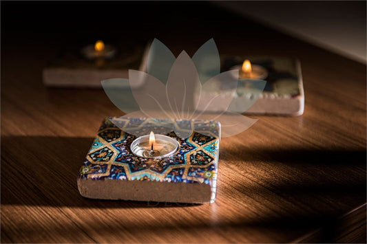 NATURAL STONE CANDLE HOLDER / ML-048 (CANDLE HOLDER)