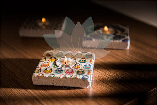 NATURAL STONE CANDLE HOLDER / ML-057 (CANDLE HOLDER)